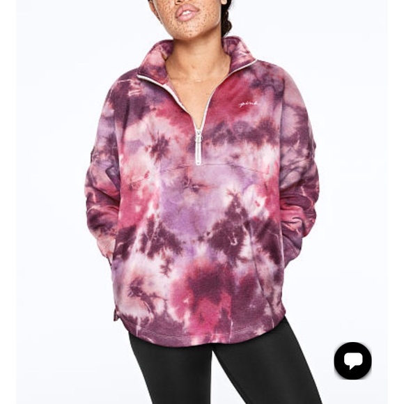 NEW!!  VS PINK tie dye varsity half zip! - Picture 5 of 14